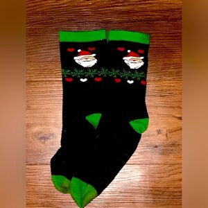 Festive Santa Claus  Socks Christmas holiday socks so cute used
